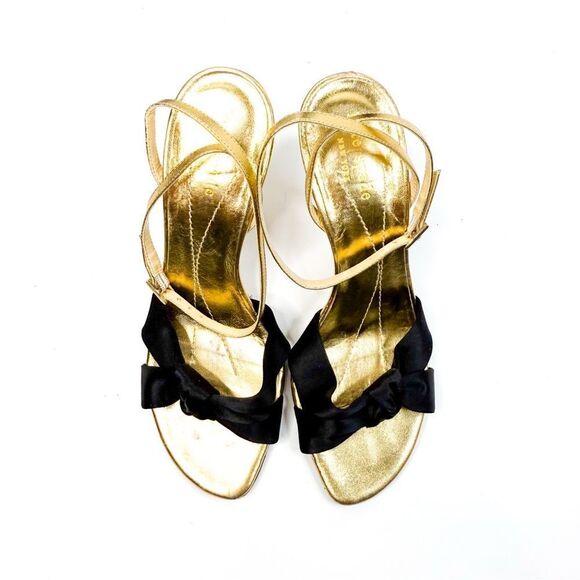 Kate Spade Women’s Gold & Black Bow Heels - Size 6.5 - Made in Italy! - Picture 6 of 9